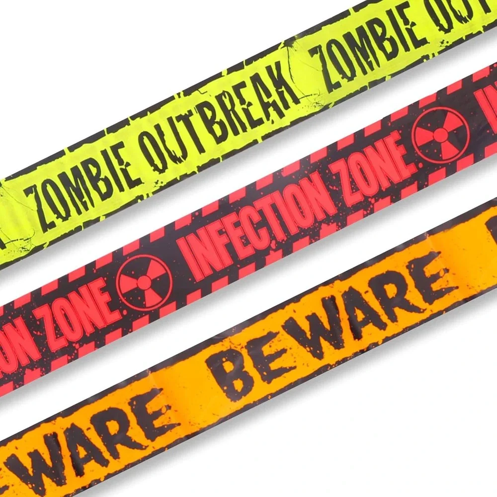 Halloween Zombie Outbreak Infection Zone Beware Party Decoration Tape-4 Packages